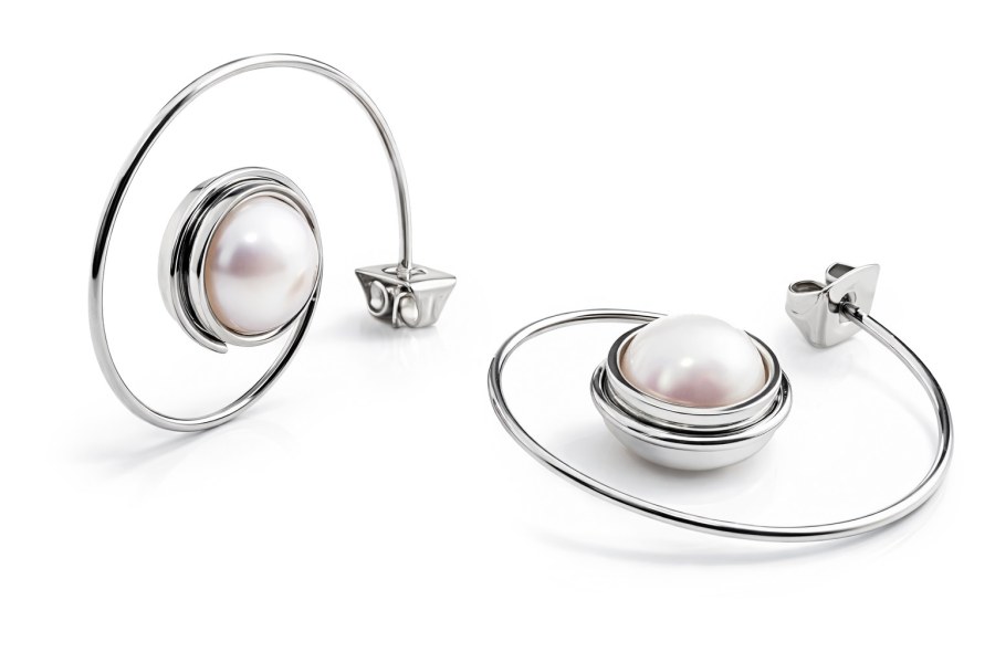Boccia Titanium Originální titanové náušnice s&nbsp;pravými perlami 05018-01 - Náušnice Visací náušnice