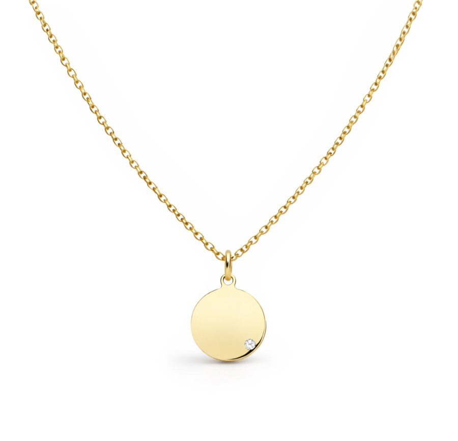 Boccia Titanium Pozlacený titanový náhrdelník s&nbsp;briliantem 08065-03 - Náhrdelníky Náhrdelníky s&nbsp;kameny