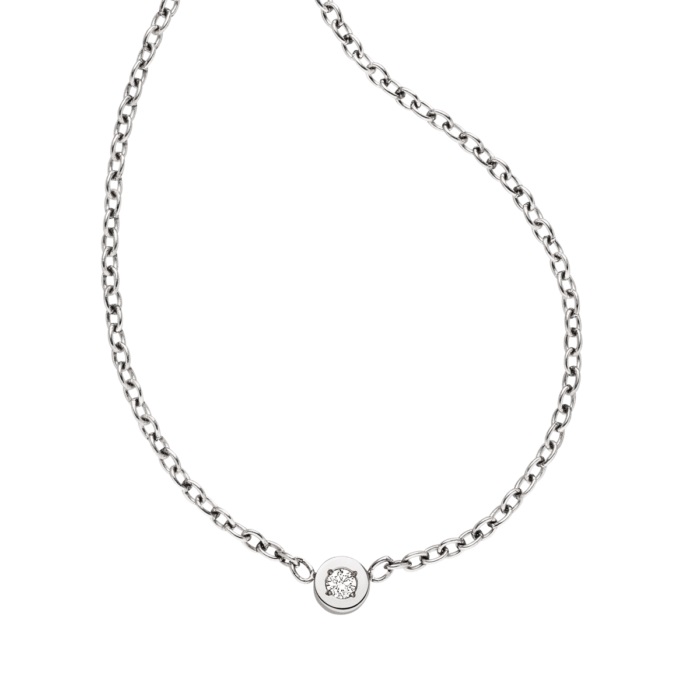 Boccia Titanium Pozlacený titanový náhrdelník s briliantem 08069-01 - Náhrdelníky
