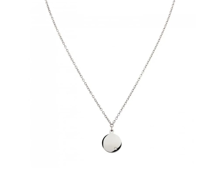 Boccia Titanium Půvabný titanový náhrdelník s briliantem 08065-02 - Náhrdelníky