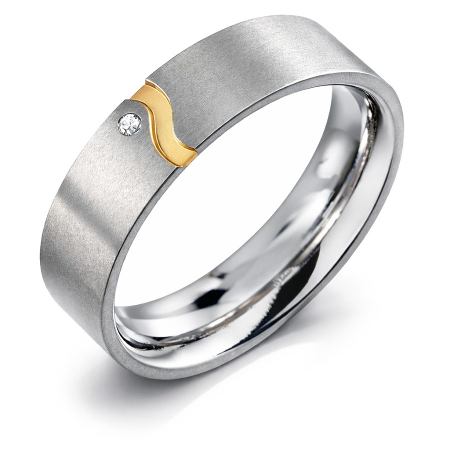 Boccia Titanium Snubní titanový prsten 0147-04 49 mm - Prsteny Snubní prsteny Snubní prsteny s&nbsp;kamínkem