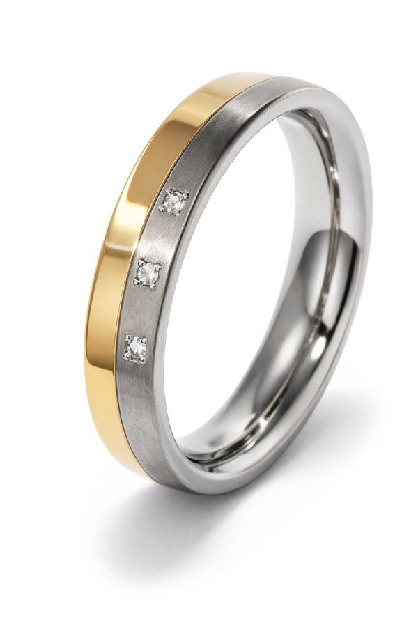 Boccia Titanium Snubní titanový prsten s&nbsp;diamanty 0129-04 63 mm - Prsteny Snubní prsteny Snubní prsteny s&nbsp;kamínkem