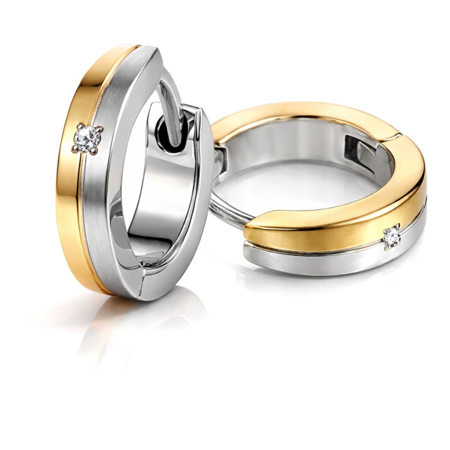 Boccia Titanium Titanové elegantní náušnice s&nbsp;brilianty 0563-04 - Náušnice S kamínky