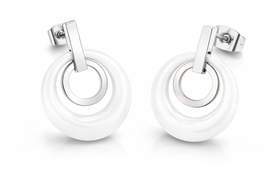 Boccia Titanium Titanové elegantní náušnice s&nbsp;keramikou 0588-01 - Náušnice Bez kamínků