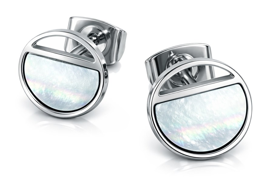 Boccia Titanium Titanové náušnice s&nbsp;perletí 05034-01 - Náušnice Pecky