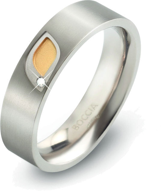Boccia Titanium Titanový prsten s briliantem 0146-01 49 mm - Prsteny