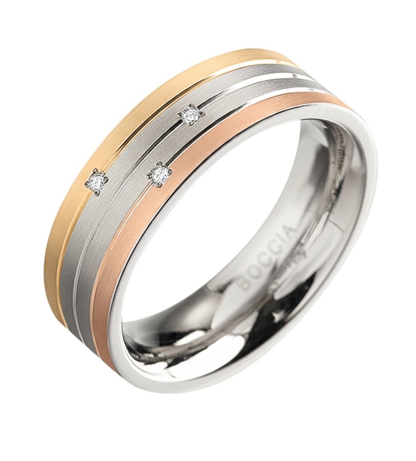 Boccia Titanium Titanový prsten s&nbsp;brilianty 0135-02 49 mm - Prsteny Snubní prsteny