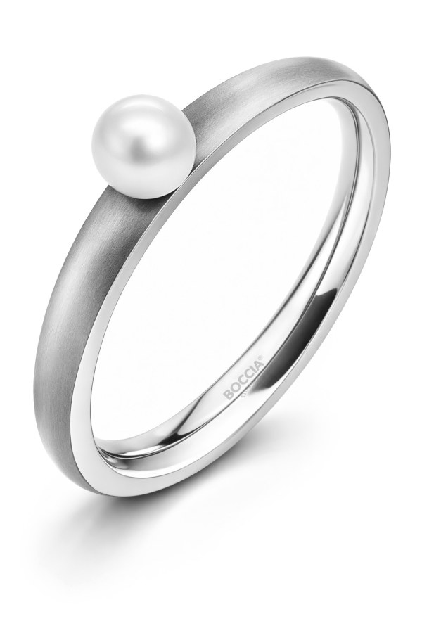 Boccia Titanium Titanový prsten s&nbsp;perličkou 0145-01 54 mm - Prsteny Prsteny s&nbsp;kamínkem