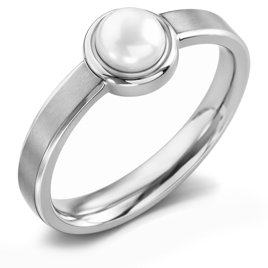 Boccia Titanium Titanový prsten s&nbsp;perlou 0137-01 50 mm - Prsteny Prsteny s&nbsp;kamínkem