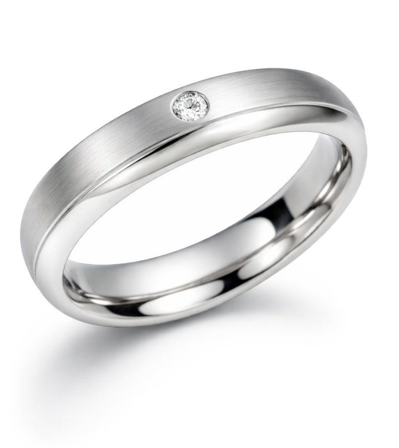 Boccia Titanium Titanový snubní prsten s&nbsp;diamantem 0130-11 50 mm - Prsteny Snubní prsteny Snubní prsteny s&nbsp;kamínkem