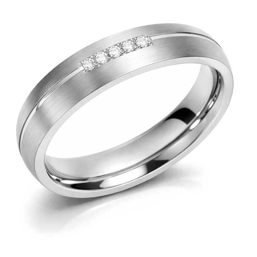 Boccia Titanium Titanový snubní prsten s&nbsp;diamanty 0130-03 57 mm - Prsteny Snubní prsteny Snubní prsteny s&nbsp;kamínkem