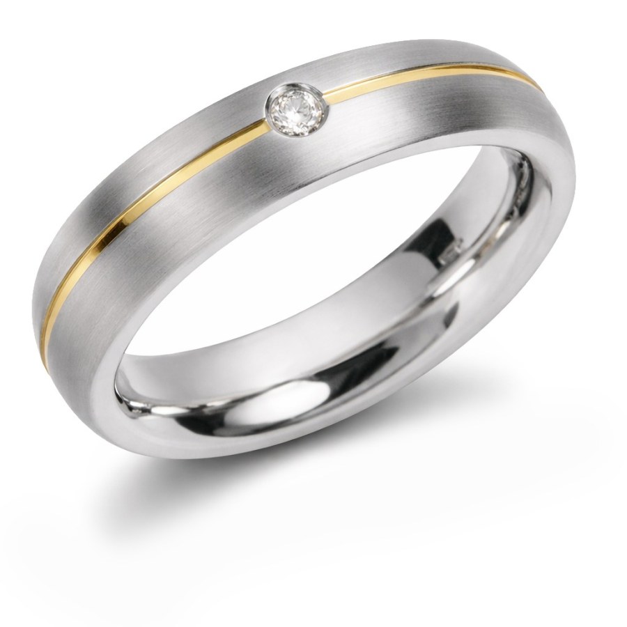 Boccia Titanium Titanový snubní prsten s&nbsp;diamantem 0130-06 52 mm - Prsteny Snubní prsteny Snubní prsteny s&nbsp;kamínkem