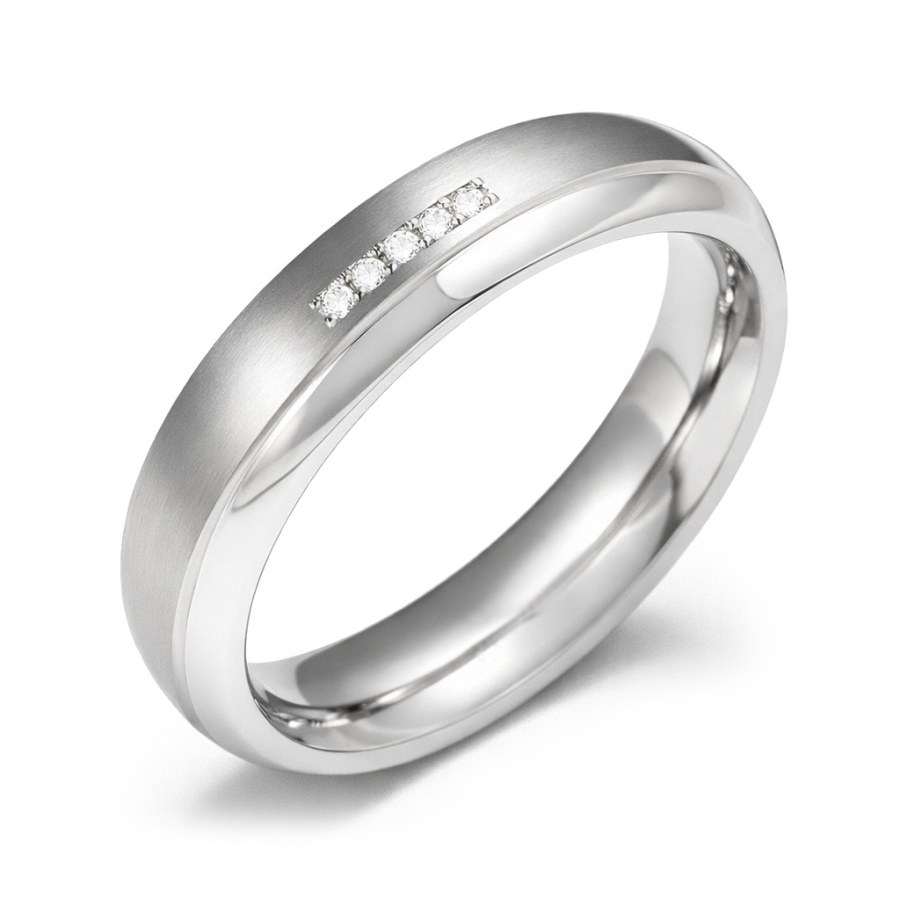 Boccia Titanium Titanový snubní prsten s&nbsp;diamanty 0130-09 51 mm - Prsteny Snubní prsteny Snubní prsteny s&nbsp;kamínkem