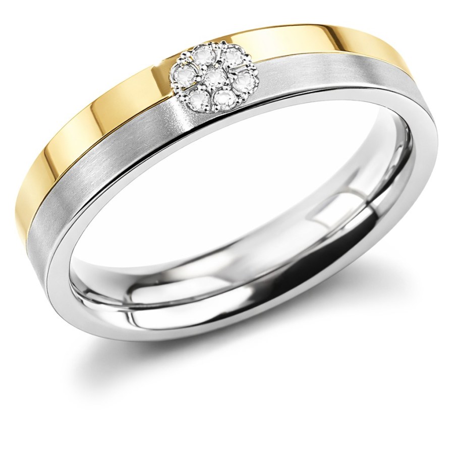 Boccia Titanium Úžasný prsten z&nbsp;titanu s&nbsp;diamanty 0129-06 60 mm - Prsteny Snubní prsteny Snubní prsteny s&nbsp;kamínkem