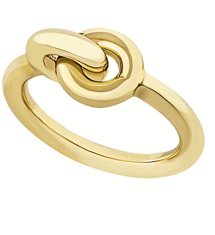 BREIL Minimalistický pozlacený prsten Tie Up TJ347 56 mm - Prsteny Prsteny bez kamínku