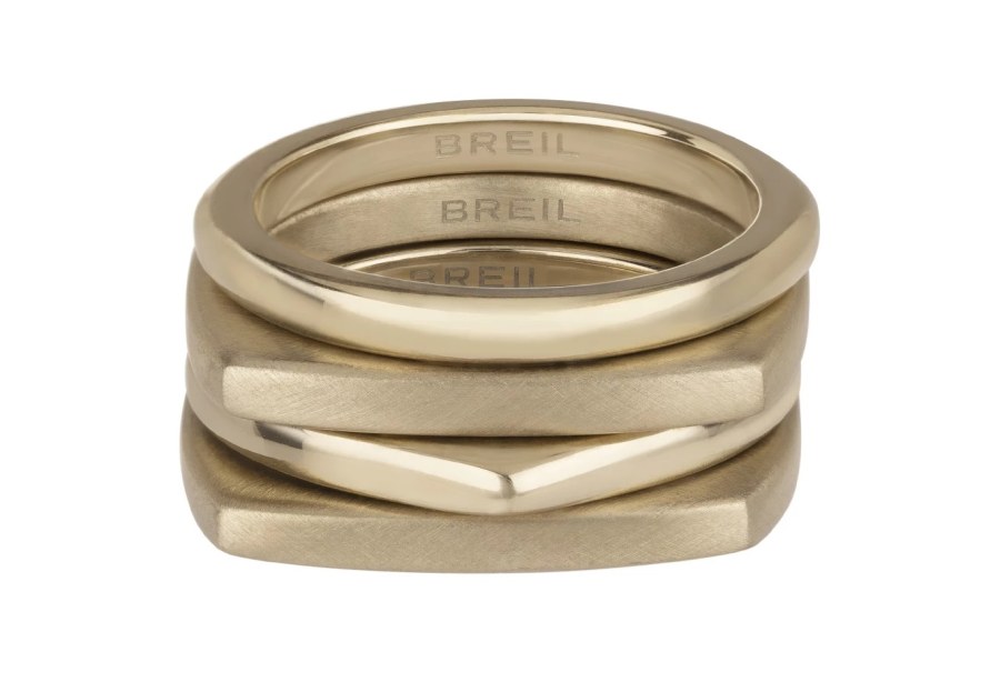 BREIL Moderní sada pozlacených prstenů New Tetra TJ302 56 mm - Prsteny Prsteny bez kamínku