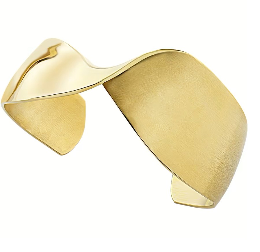 BREIL Nadčasový pevný pozlacený náramek pro ženy Retwist TJ3463 5,7 x 4,8 cm - Náramky Pevné náramky