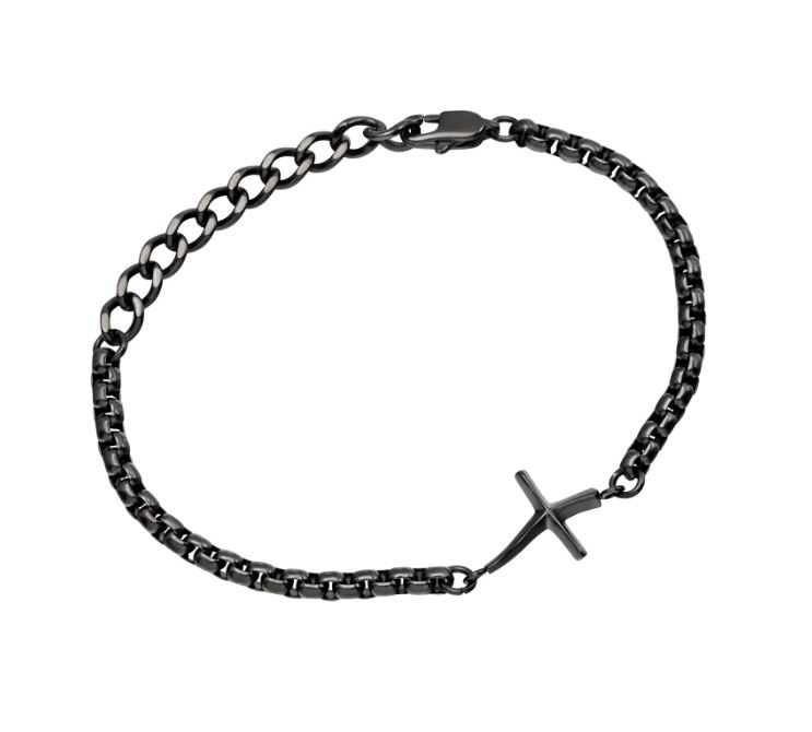 BREIL Řetízkový náramek s křížkem pro muže B.X TJ3641 BREIL Řetízkový náramek s křížkem pro muže B.X TJ3641 - Náramky Náramky se symboly