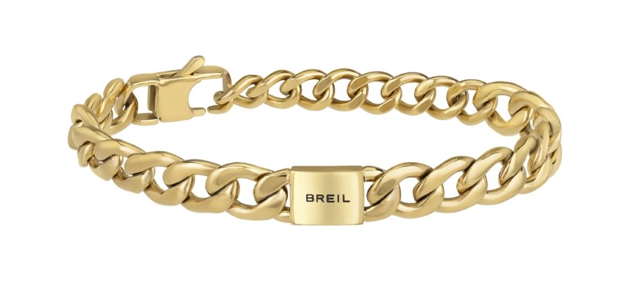 BREIL Stylový pozlacený náramek pro muže Logomania TJ3069 - Náramky Řetízkové náramky