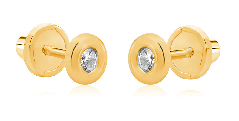 Brilio Drobné náušnice ze žlutého zlata se zirkony 14/122.200/17ZIR - Náušnice Pecky