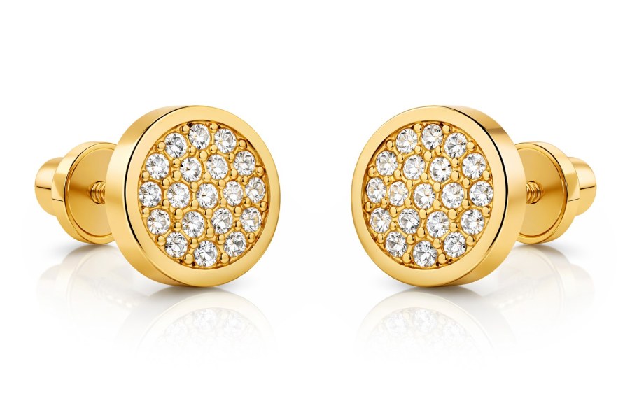 Brilio Náušnice ze žlutého zlata se zirkony 14/180.641/17ZIR