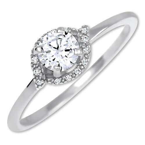 Brilio Okouzlující zásnubní prsten z bílého zlata 229 001 00804 07 52 mm - Prsteny Zásnubní prsteny