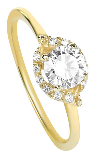 Brilio Okouzlující zásnubní prsten ze žlutého zlata 229 001 00804 52 mm - Prsteny Zásnubní prsteny
