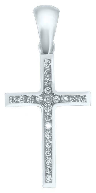 Brilio Přívěsek křížek z bílého zlata CSR024_AU_W - Přívěsky a korálky