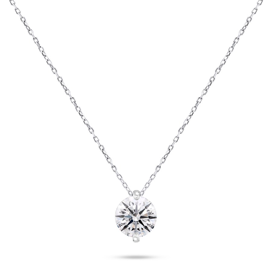Brilio Silver Blyštivý stříbrný náhrdelník se zirkonem NCL68W - Náhrdelníky