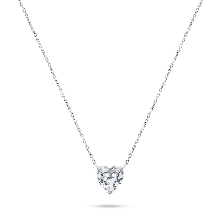 Brilio Silver Blyštivý stříbrný náhrdelník Srdce NCL53W - Náhrdelníky