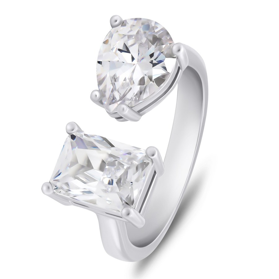 Brilio Silver Blyštivý stříbrný prsten s čirými zirkony RI070W 52 mm - Prsteny Prsteny s kamínkem