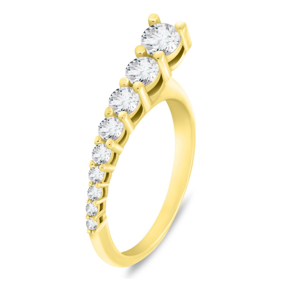Brilio Silver Elegantní pozlacený prsten se zirkony RI119Y 50 mm - Prsteny Prsteny s kamínkem