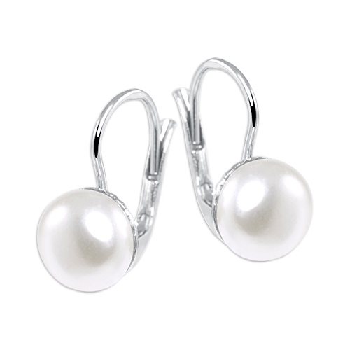 Brilio Silver Elegantní stříbrné náušnice se syntetickou perlou 438 001 01235 0400000 - Náušnice Visací náušnice