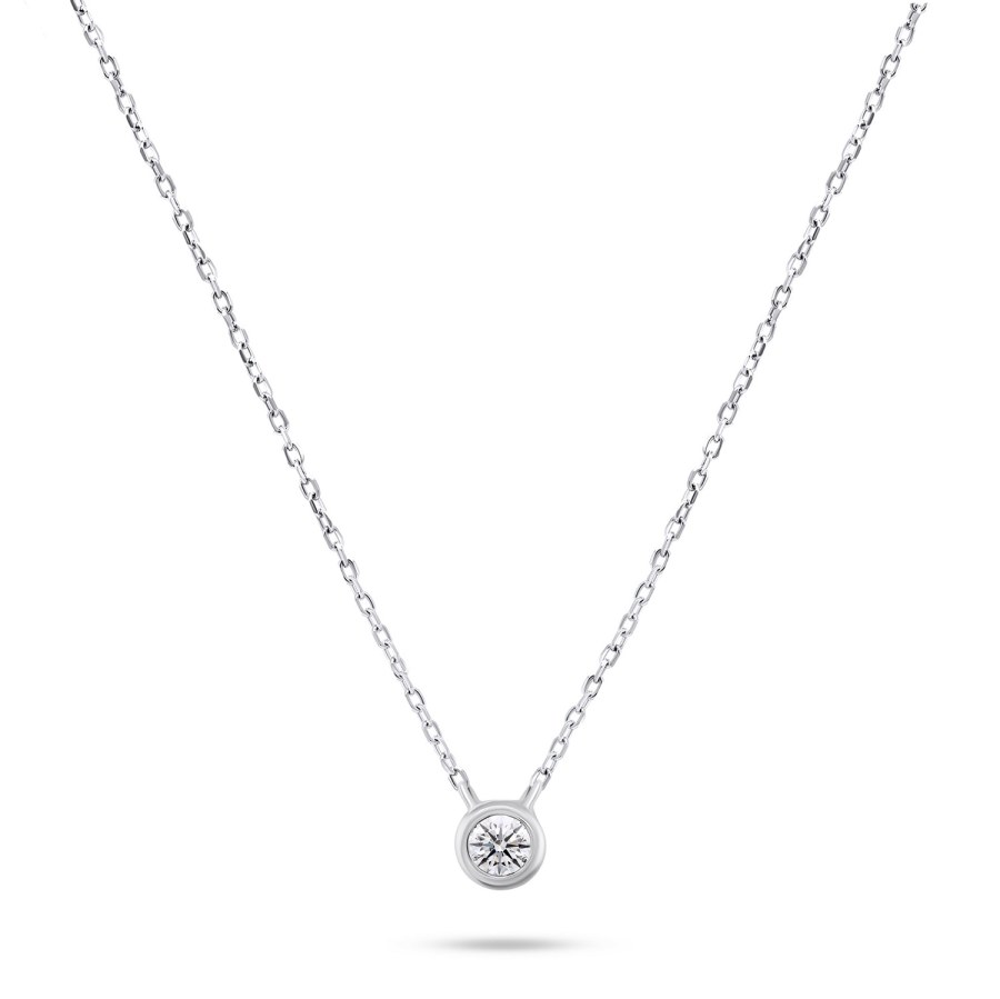 Brilio Silver Elegantní stříbrný náhrdelník se zirkonem NCL86W - Náhrdelníky