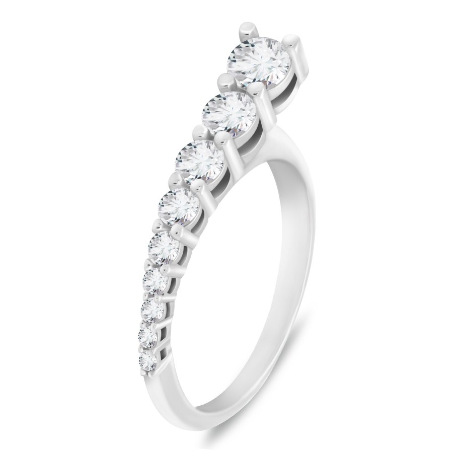 Brilio Silver Elegantní stříbrný prsten se zirkony RI119W 54 mm - Prsteny Prsteny s kamínkem
