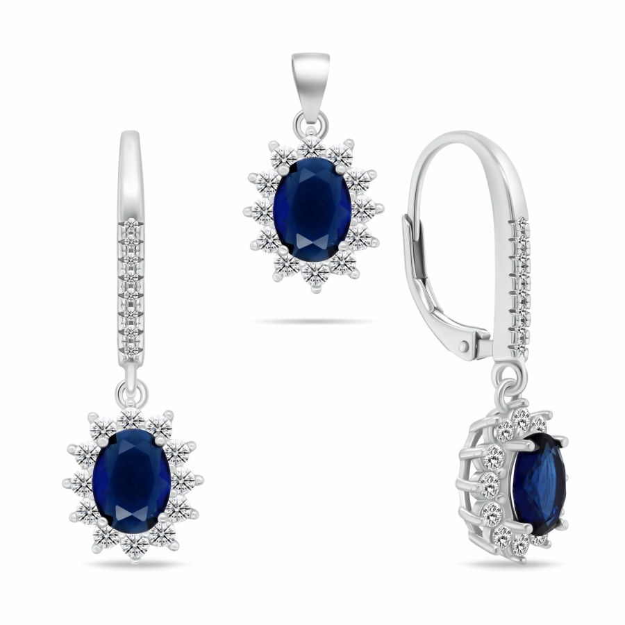 Brilio Silver Elegantní set stříbrných šperků se zirkony SET296WB (přívěsek, náušnice) - Přívěsky Přívěsky na řetízky