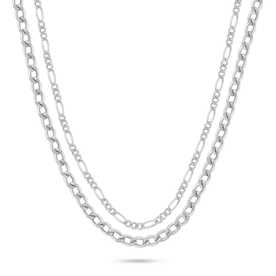 Brilio Silver Jemný dvojitý stříbrný náhrdelník NCL142W - Náhrdelníky