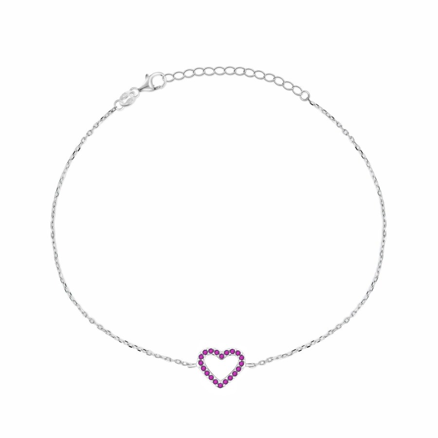 Brilio Silver Krásný stříbrný náramek se srdíčkem BRC39WR - Náramky Řetízkové náramky