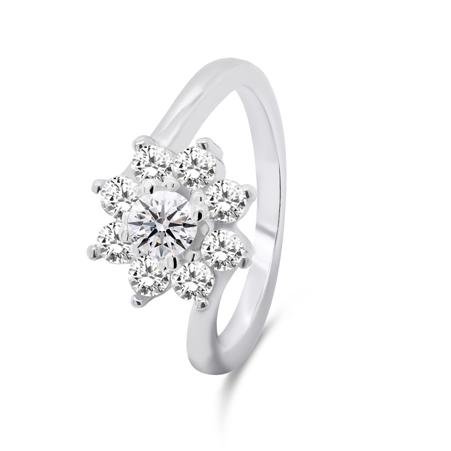 Brilio Silver Krásný stříbrný prsten se zirkony RI053W 54 mm - Prsteny Prsteny s kamínkem