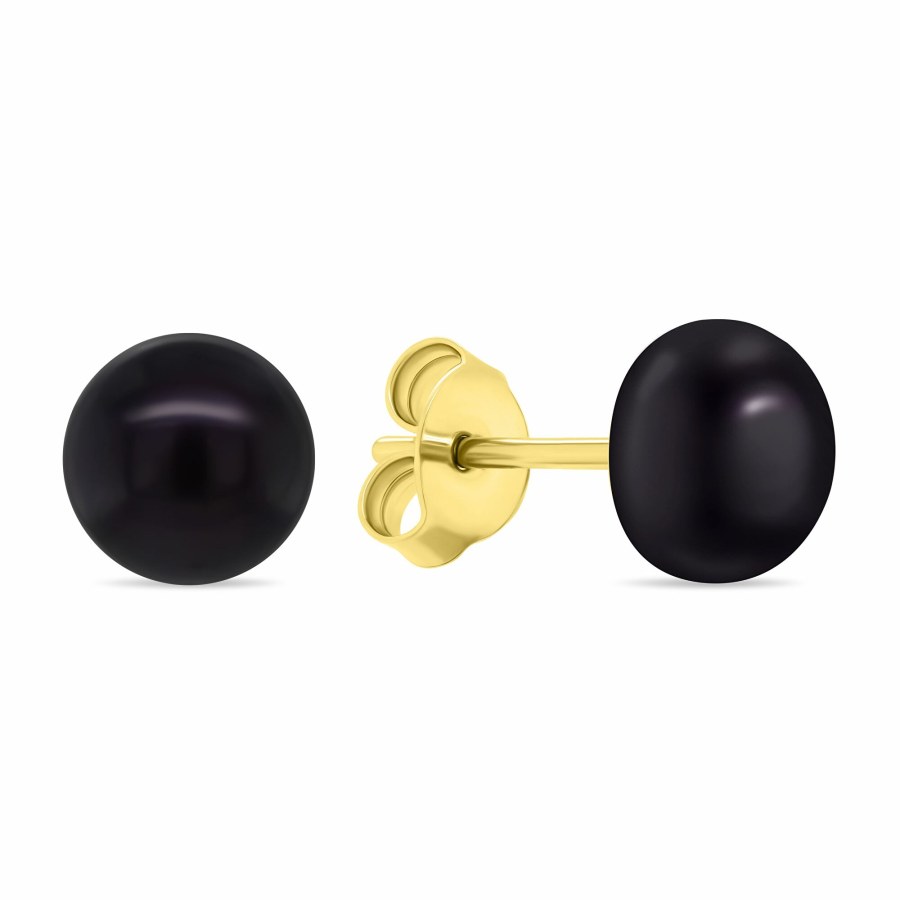 Brilio Silver Luxusní pozlacené náušnice pecky s pravými perlami EA585YBC 0,5 cm - Náušnice Pecky