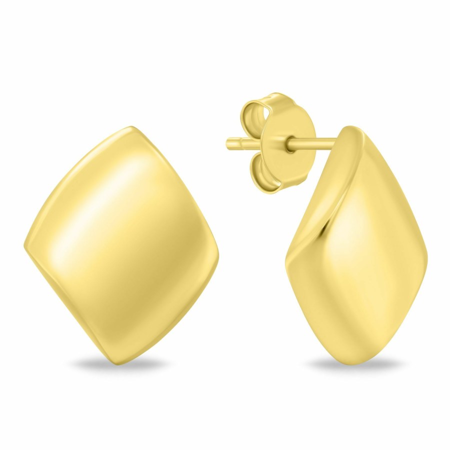 Brilio Silver Elegantní minimalistické pozlacené náušnice EA1218Y - Náušnice Pecky
