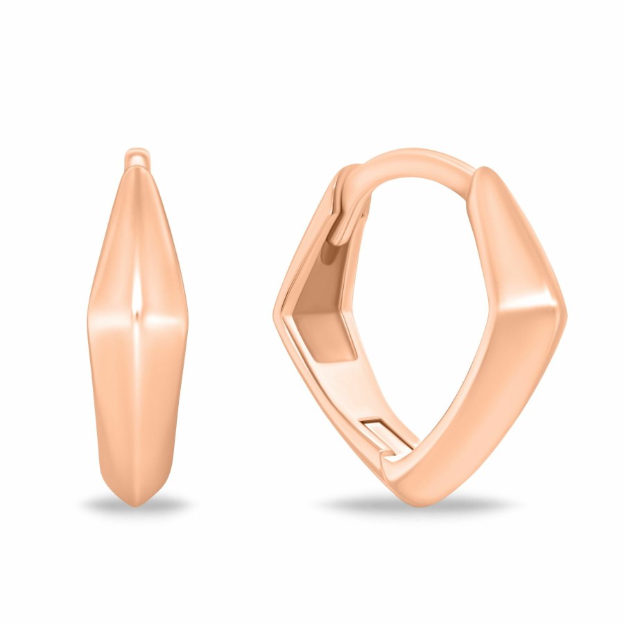 Brilio Silver Stylové hranaté náušnice z&nbsp;pozlaceného stříbra EA1214R - Náušnice Kruhy