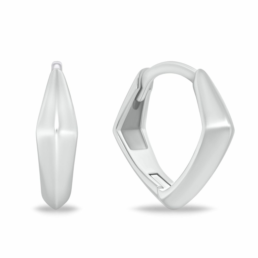 Brilio Silver Moderní hranaté náušnice ze stříbra EA1214W - Náušnice Kruhy