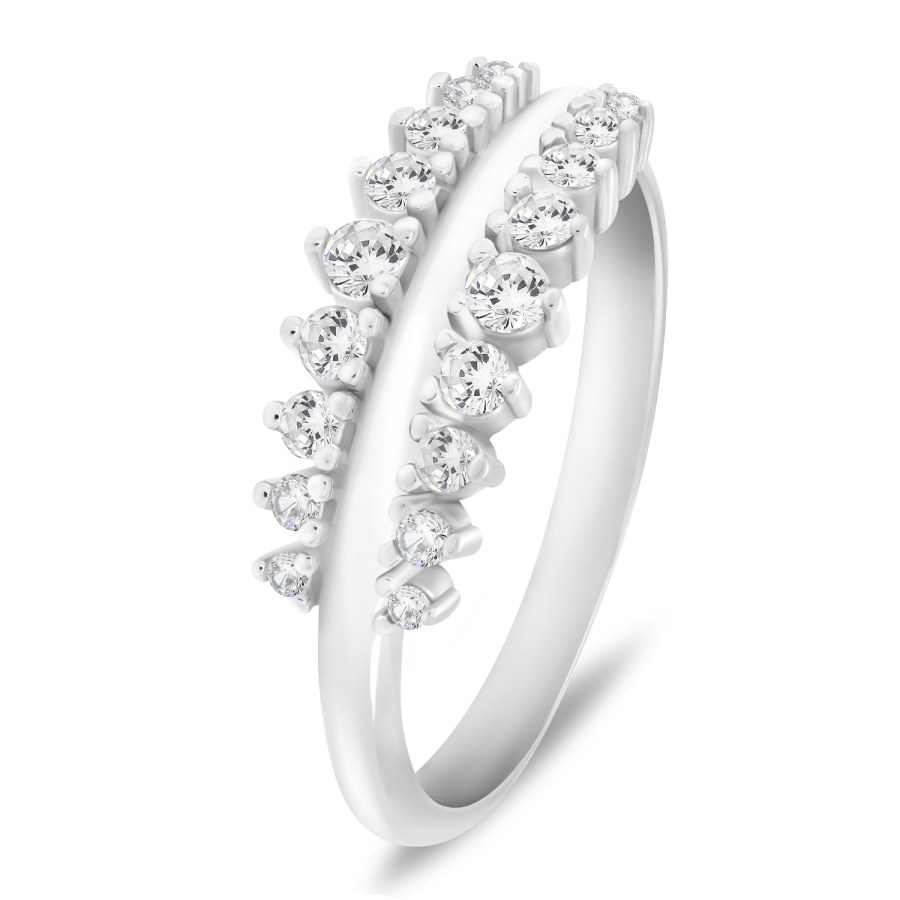 Brilio Silver Módní stříbrný prsten s čirými zirkony RI120W 52 mm - Prsteny Prsteny s kamínkem