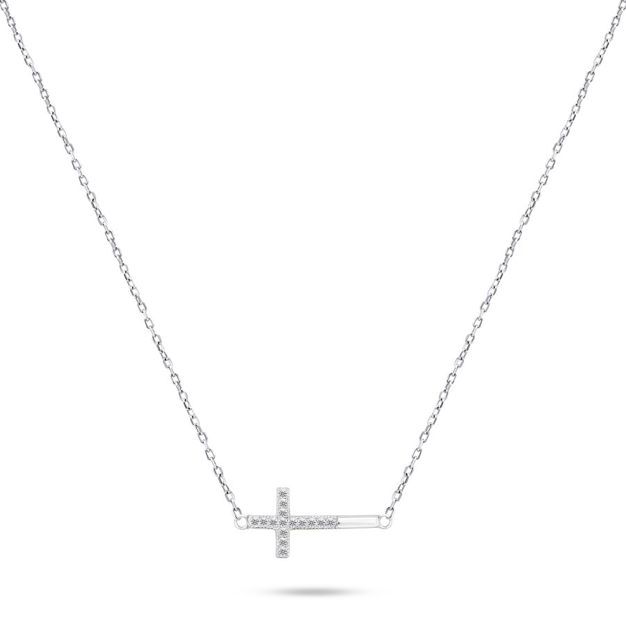 Brilio Silver Nadčasový náhrdelník s křížkem NCL58W