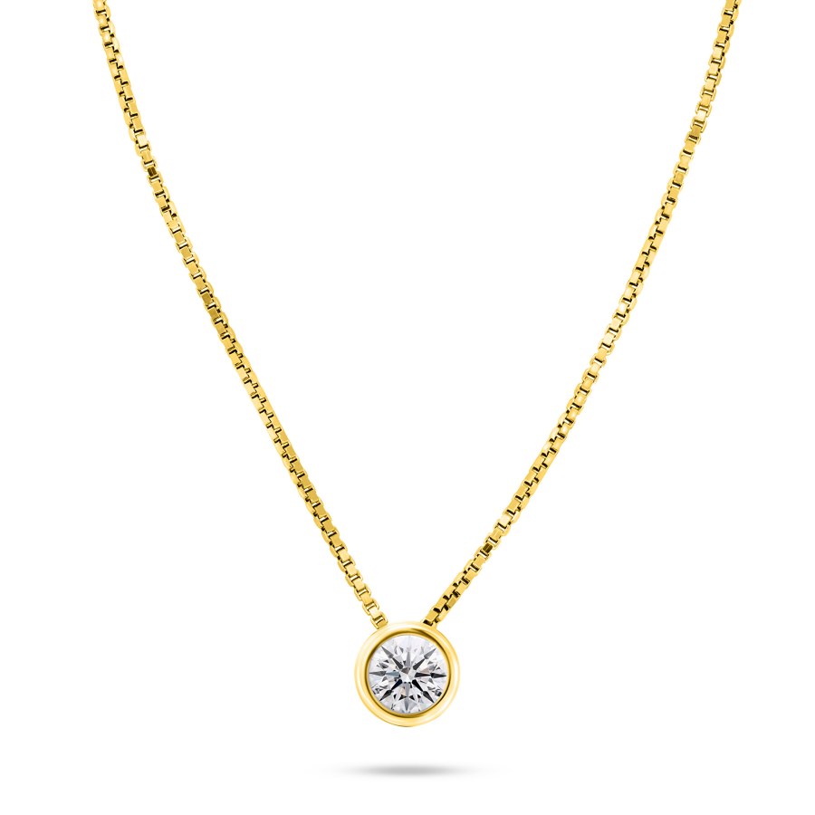 Brilio Silver Nadčasový pozlacený náhrdelník se zirkonem NCL75Y - Náhrdelníky