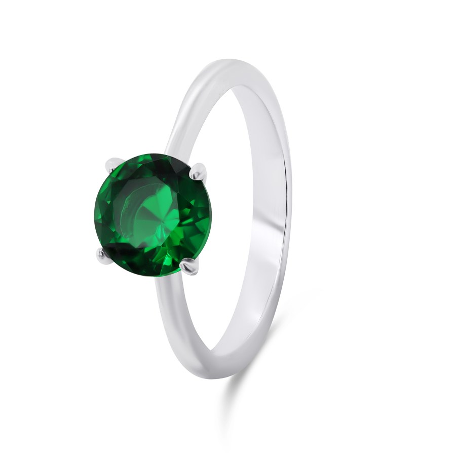 Brilio Silver Nadčasový stříbrný prsten se zeleným zirkonem RI057WG 56 mm - Prsteny Prsteny s kamínkem