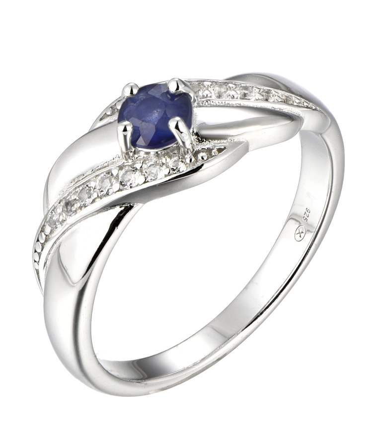 Brilio Silver Nádherný stříbrný prsten se safírem Precious Stone SR08997B 54 mm - Prsteny Prsteny s kamínkem