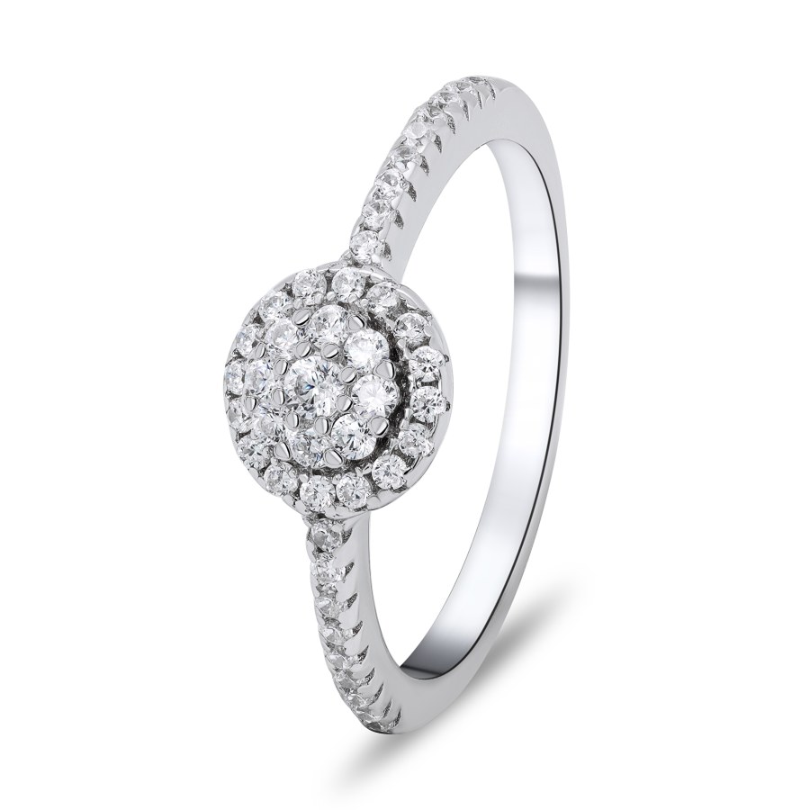 Brilio Silver Nádherný stříbrný prsten se zirkony RI029W 50 mm - Prsteny Prsteny s kamínkem