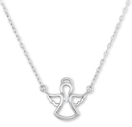 Brilio Silver Něžný stříbrný náhrdelník s andělíčkem 476 001 00145 04 - Náhrdelníky